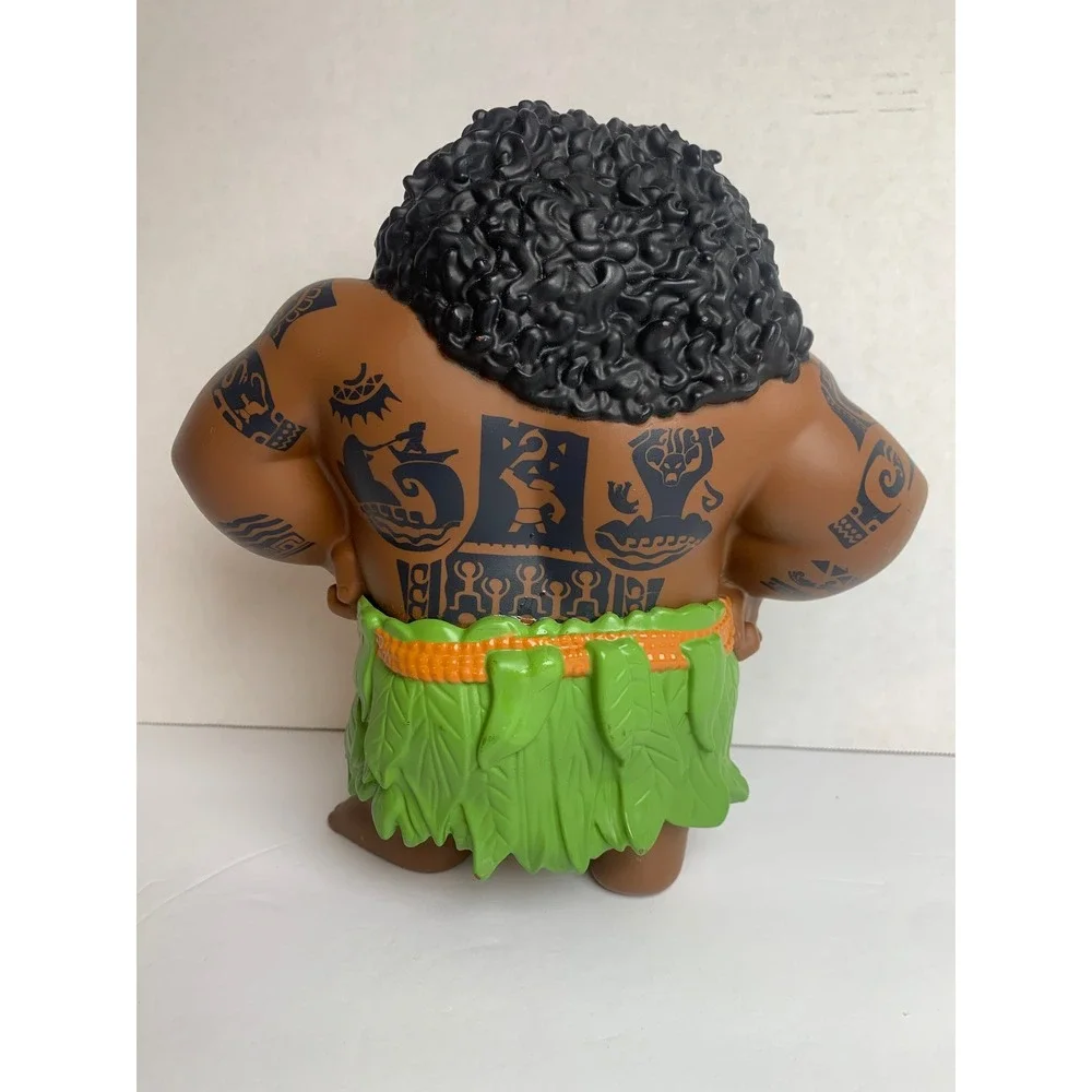 Disney Moana Maui Action Figure Demigod‎ Tribal Tattoos Green Leaf Skirt Toy